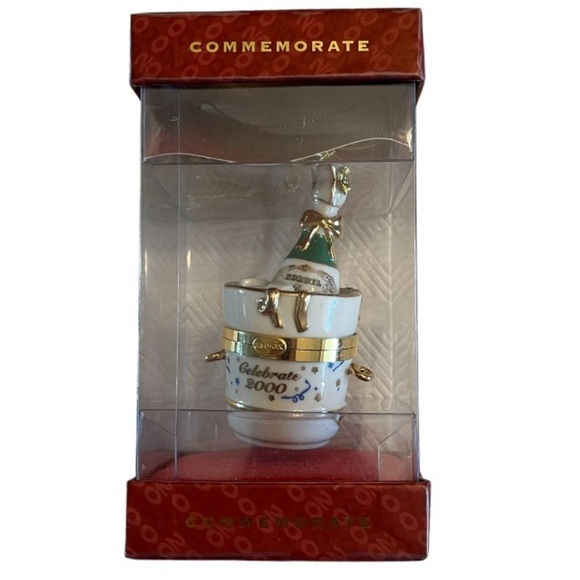 Lenox Commemorate Celebrate 2000 champagne box ornament - Picture 1 of 3
